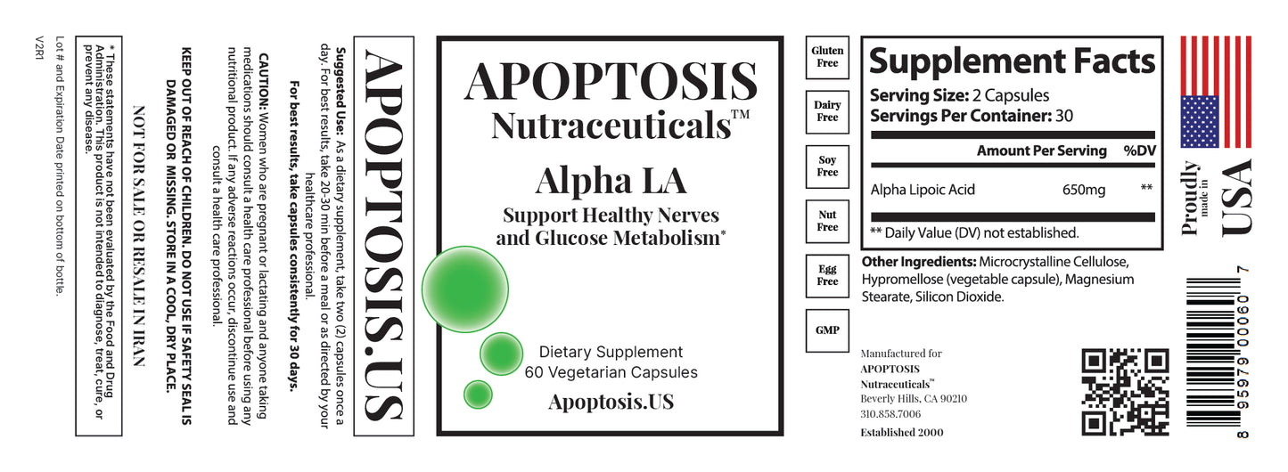Alpha LA, Support Healthy Nerves and Glucose Metabolism